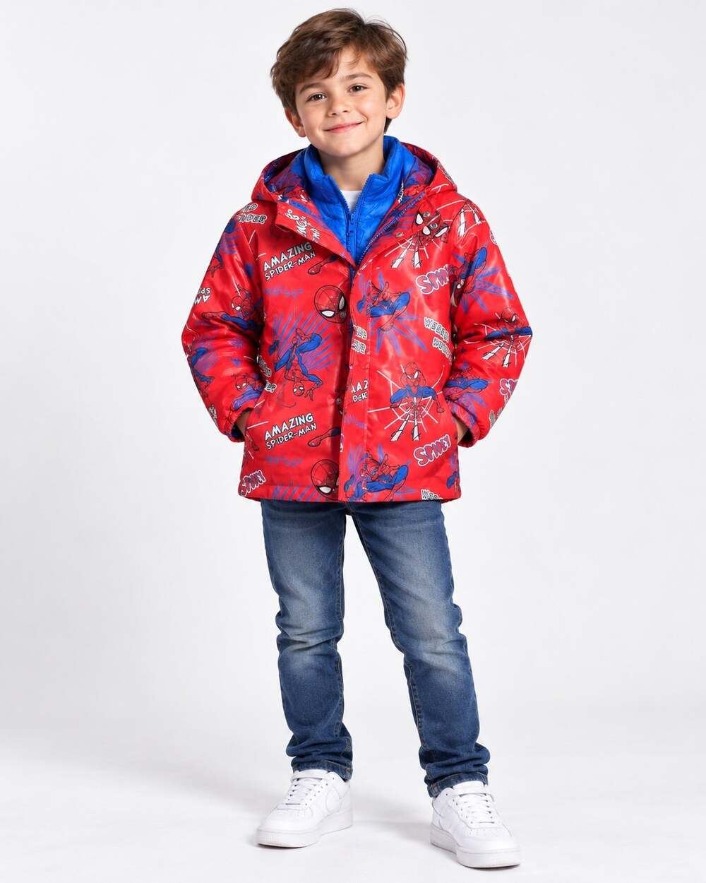 Marvel 3 in 1 Jacket Size 7/8 Lightweight Padded Jacket, Rain Jacket, Combined